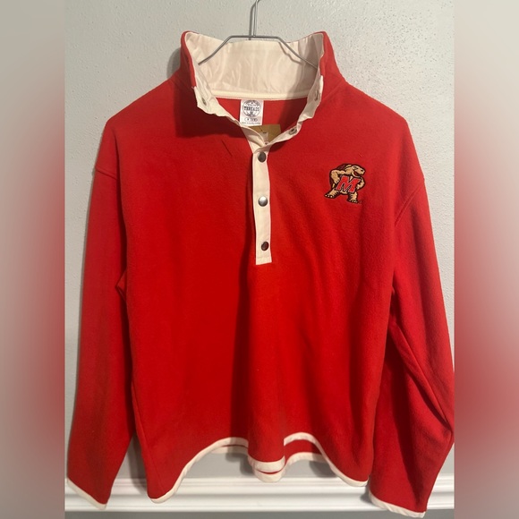 University Of Maryland Terps Fleece Botton Neck Sweatshirt Women's MEDIUM NWT - Picture 1 of 4